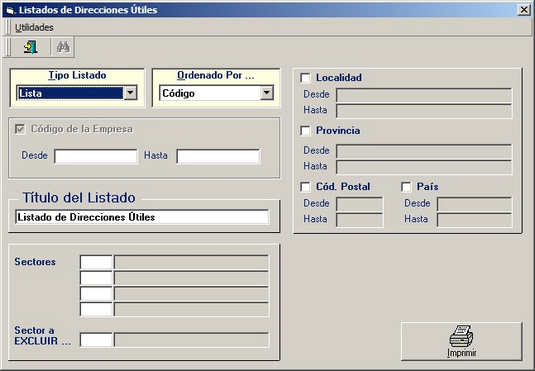 Listado Direcciones utiles